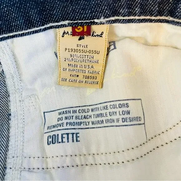 7FAM blue Colette straight leg preppy jeans 31 - Picture 7 of 7